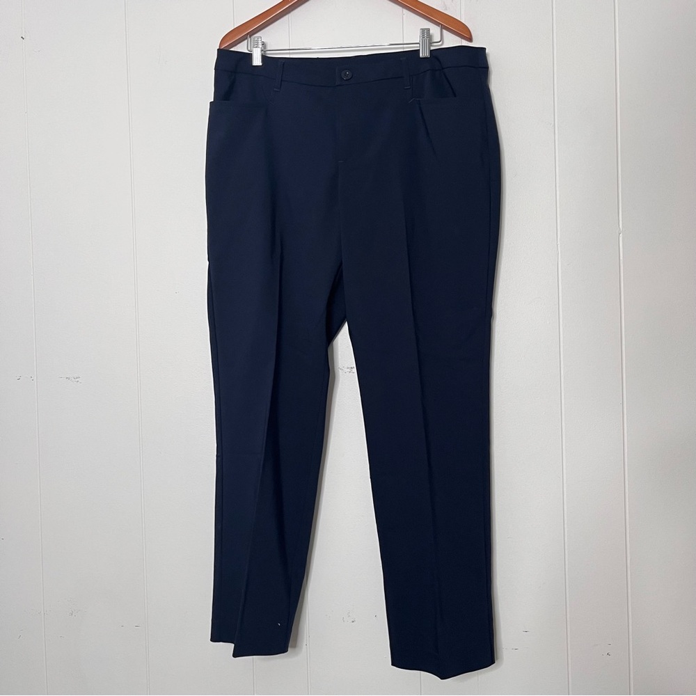 CJ Banks Navy Trousers The Perfect Pant Relaxed Fit High Rise Career Size 16W